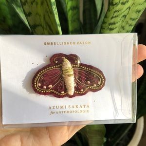 Anthropologie Accessories - Azumi Sakata embellished moth embroidered patch Anthropologie Accessories - Azumi Sakata embellished moth embroidered patch